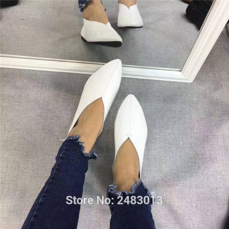 Women's Shoes Handmade 100% Genuine Leather Slip-On Women Simple style soft Cowhide Shoes