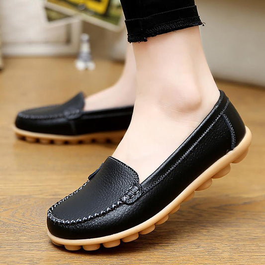 Shoes woman oxford shallow genuine leather  fashion flats slip on shoes for women