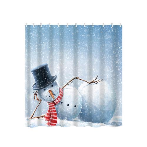 Eco-Friendly Festive Christmas Shower Curtains