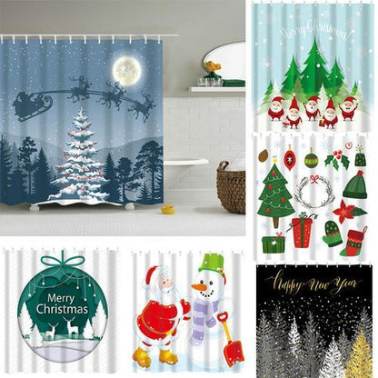 Eco-Friendly Festive Christmas Shower Curtains