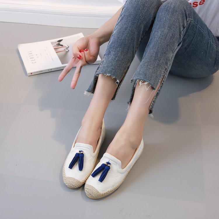 Flat Fisherman Shoes Woman Casual Women Pearl tassel Rhinestone platform Shoes
