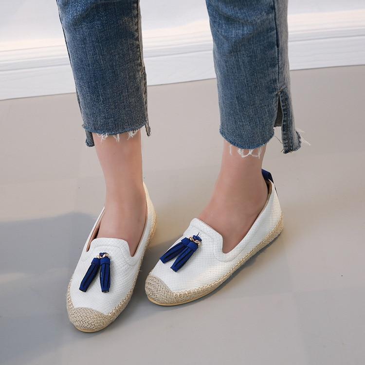 Flat Fisherman Shoes Woman Casual Women Pearl tassel Rhinestone platform Shoes