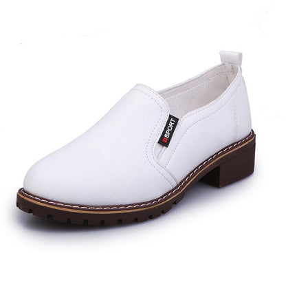 Women Flats Fashion  Casual Leather Shoes Ladies Comfortable Solid Round Toe Women Loafers