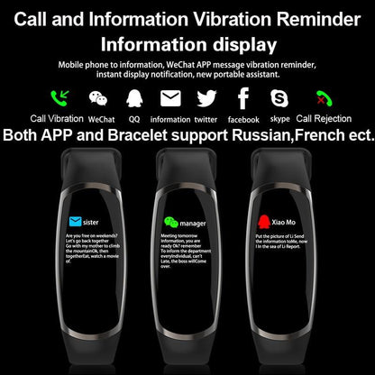 Smart Bracelet R16 Men Women Heart Rate Watch Sleep Monitor Blood Pressure Fitness Tracker Android IOS Color Message Sport Band
