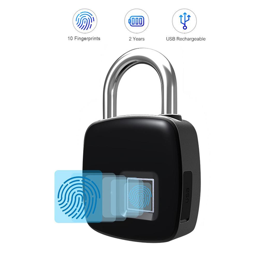 Smart Lock Keyless Fingerprint Lock IP65 Waterproof cerradura inteligente Anti Theft Security Padlock Door Luggage Case Lock