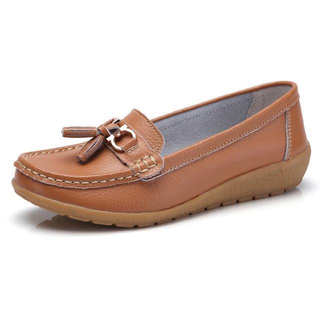 Women Shoes Loafers Genuine Leather