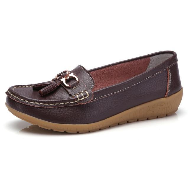 Women Shoes Loafers Genuine Leather