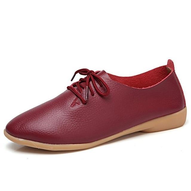 Leather Shoes Women Flats Fashion Soft Causal Moccasins Women Shoes