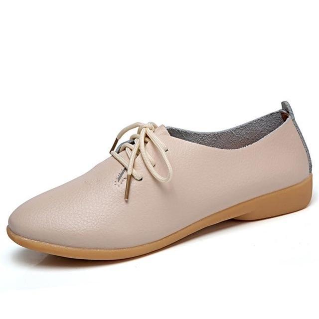 Leather Shoes Women Flats Fashion Soft Causal Moccasins Women Shoes