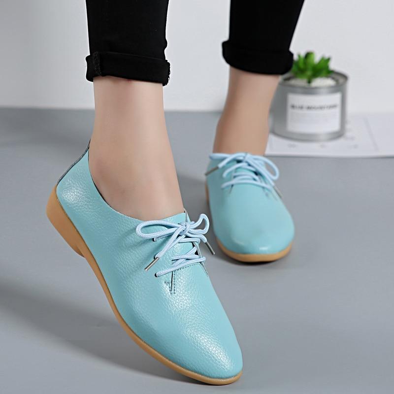 Leather Shoes Women Flats Fashion Soft Causal Moccasins Women Shoes