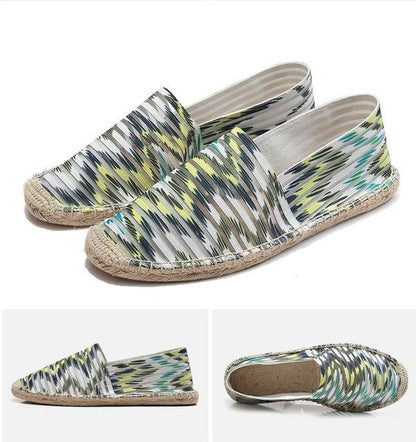 Women striped Casual Shoe female Canvas Fisherman loafers