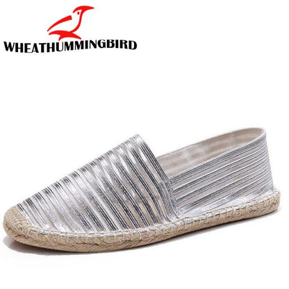 Women striped Casual Shoe female Canvas Fisherman loafers