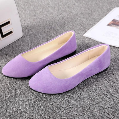 Simple Soft Girl Sweet Round Toe Shoes Flat Bottom Schoolgirl Office Lady Drive Car White Shoes