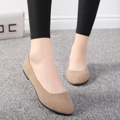 Simple Soft Girl Sweet Round Toe Shoes Flat Bottom Schoolgirl Office Lady Drive Car White Shoes