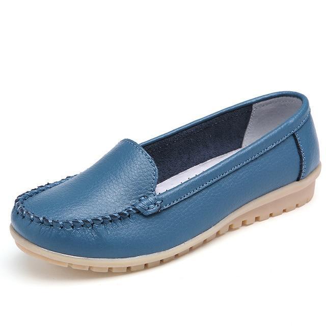 Summer Women Flats Women Genuine Leather Driving Shoes