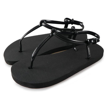 Women Sandals T Stripe Flat Sandals female Gladiator Sandals