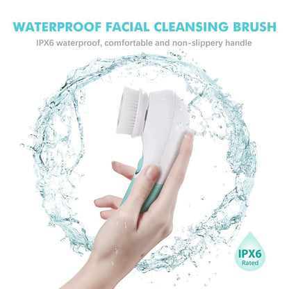 Waterproof Facial Brush Deep Cleansing Set with 3 Different Spin Brush Head,two speed face cleansing device TB 14838