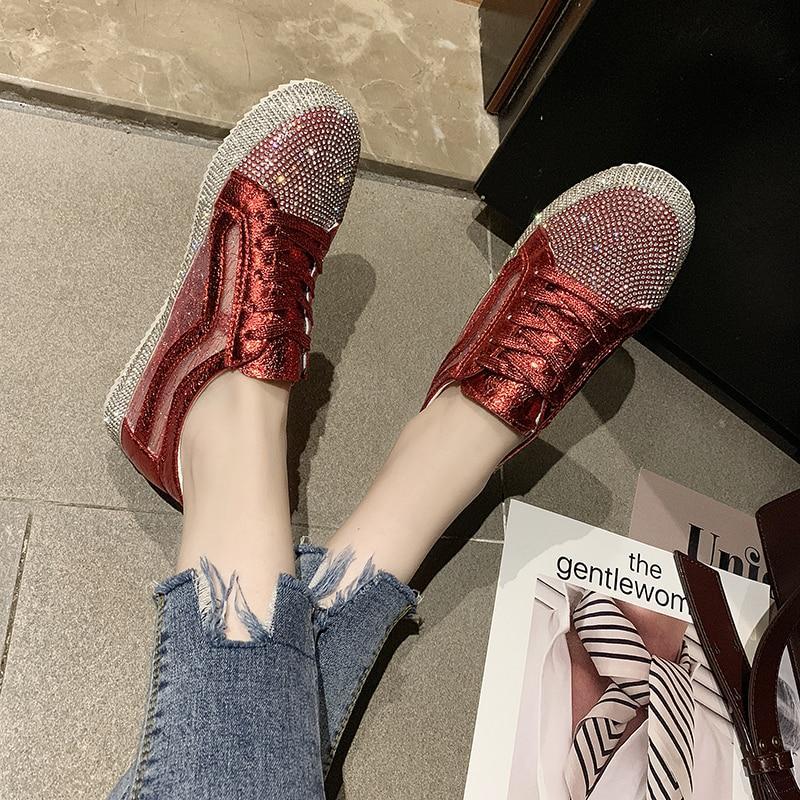 Flats Faux Rhinestone Sneakers New Loafers