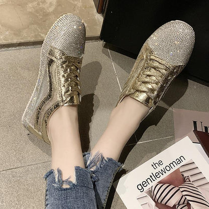 Flats Faux Rhinestone Sneakers New Loafers