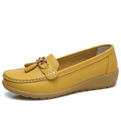 Women Big size 4.5-12 Genuine leather Slip on shoes for Women Loafers