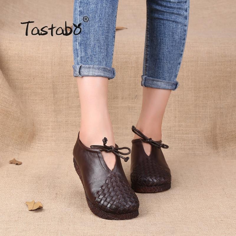 Women Flat Shoes Lace Up Moccasins Mother Soft Genuine Leather Ladies Shoes
