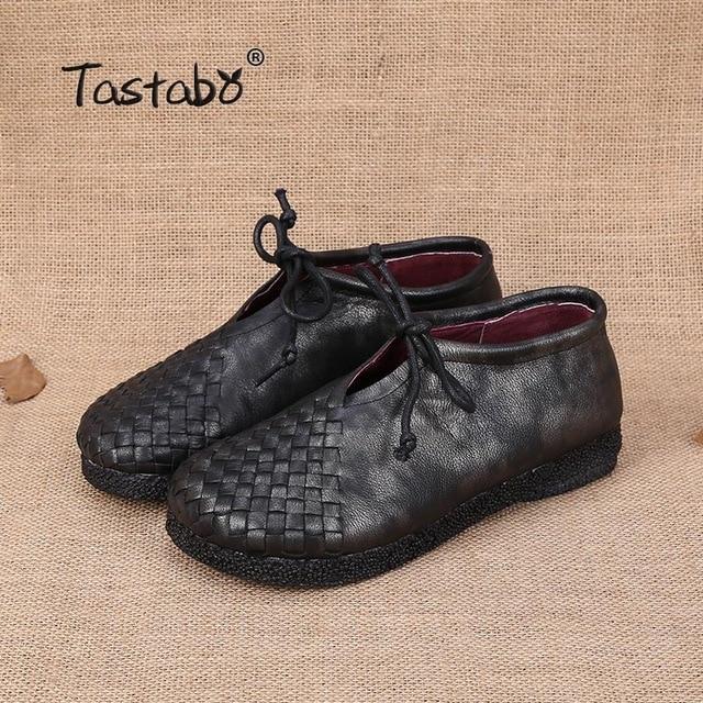 Women Flat Shoes Lace Up Moccasins Mother Soft Genuine Leather Ladies Shoes