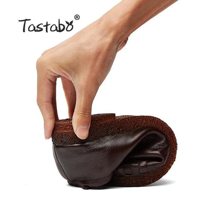 Women Flat Shoes Lace Up Moccasins Mother Soft Genuine Leather Ladies Shoes