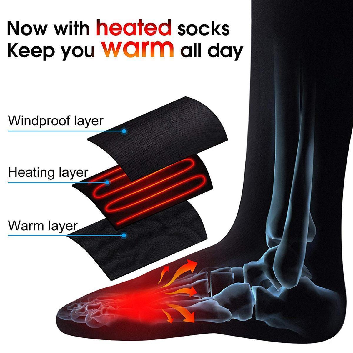 #1 Heated Socks Cotton Electric Thermal Warmer Winter Battery Socks