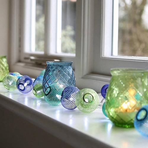 Blue and Green Globe LED Light Strand