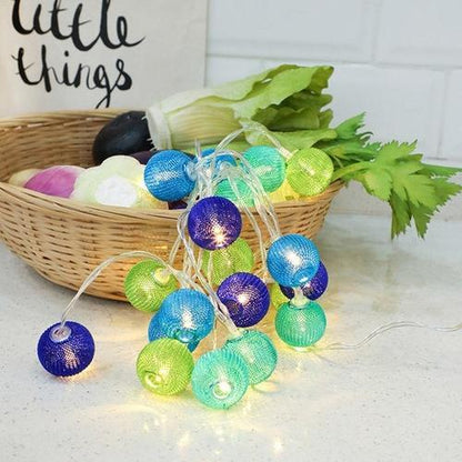 Blue and Green Globe LED Light Strand