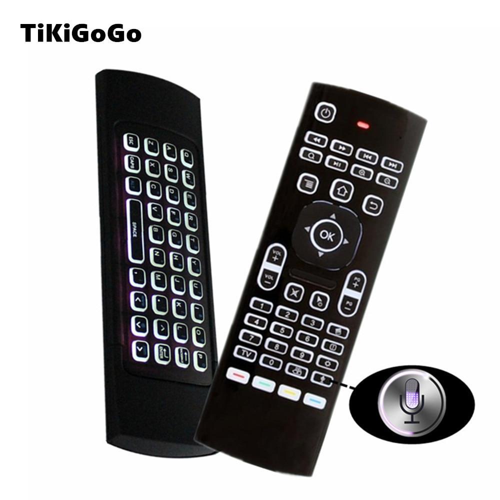 Air Mouse Backlit MX3 Pro With Voice Microphone 2.4G Wireless Mini Keyboard With IR Learning Extend Remote Controller