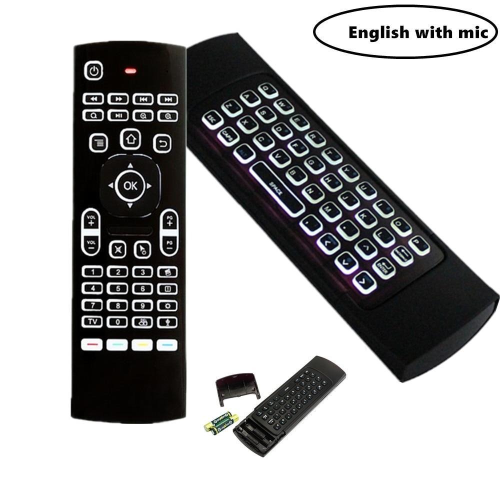 Air Mouse Backlit MX3 Pro With Voice Microphone 2.4G Wireless Mini Keyboard With IR Learning Extend Remote Controller