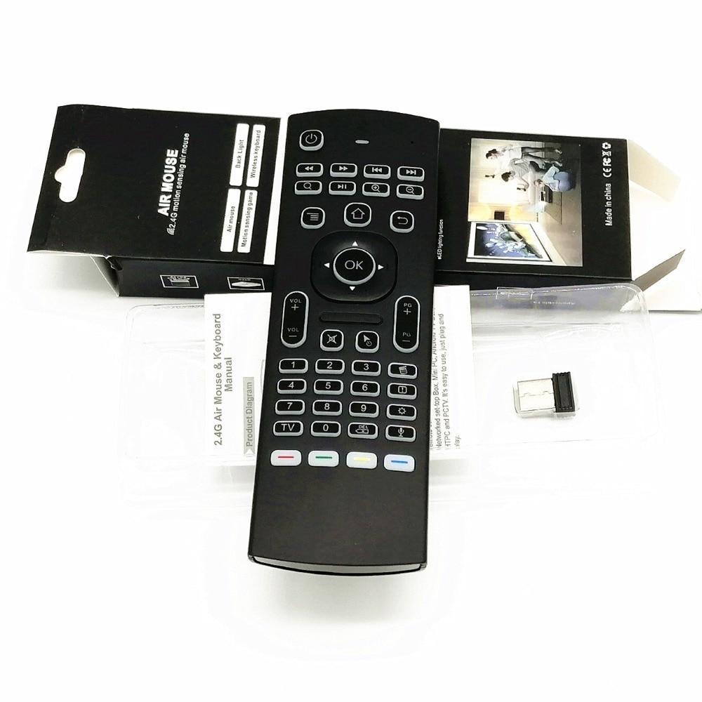 Air Mouse Backlit MX3 Pro With Voice Microphone 2.4G Wireless Mini Keyboard With IR Learning Extend Remote Controller