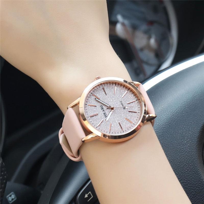 s High Quality Fashion Womens Ladies Simple Watches Geneva Faux Leather Analog Quartz Wrist Watch clock saat Gift