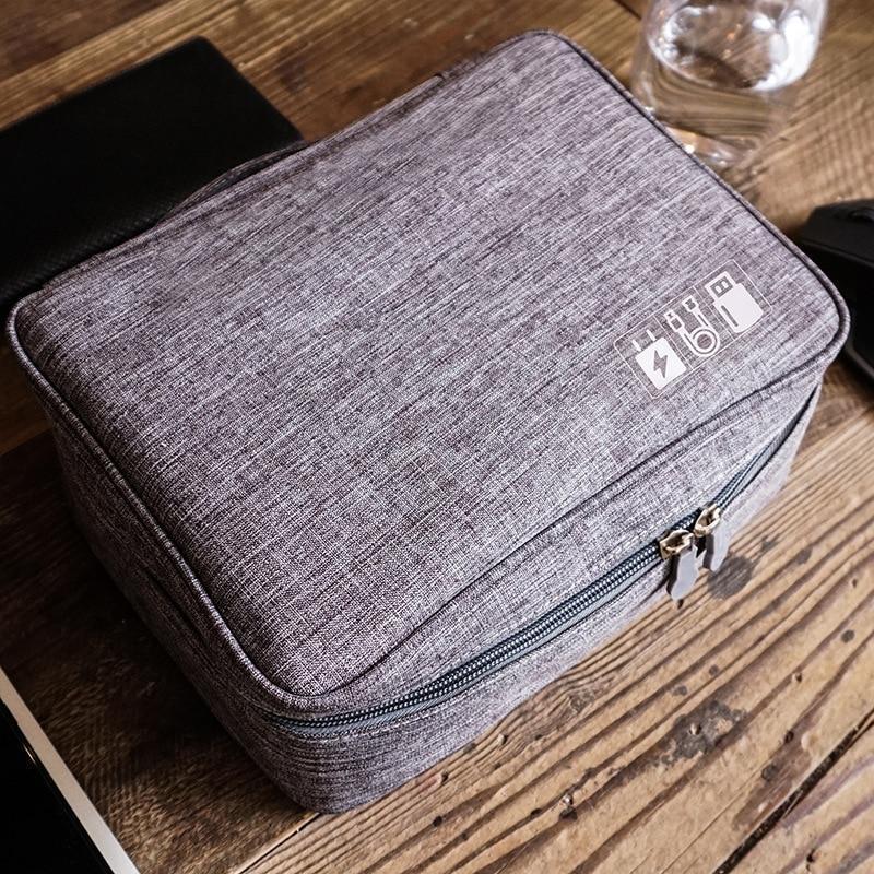 Wobag New Polyester Mens Travel Electronic Accessories Travel Bag Organizer For Date Line SD Card USB Cable Digital Device Bag