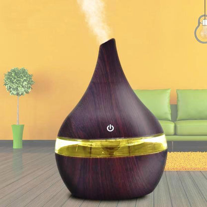Wood Grain Electric Air Humidifier Ultrasonic Essential Oil Diffuser