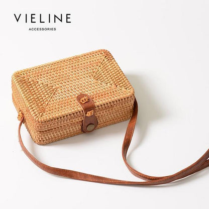 VIELINE New ins Straw box Bag Women Summer Rattan shoulder Bag