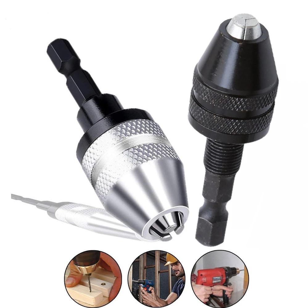 Icool Keyless Drill Chuck 0.3 3.6mm Conversion Tool 1/4" Hex Shank Quick Change Adapter Chuck for Electric Drill