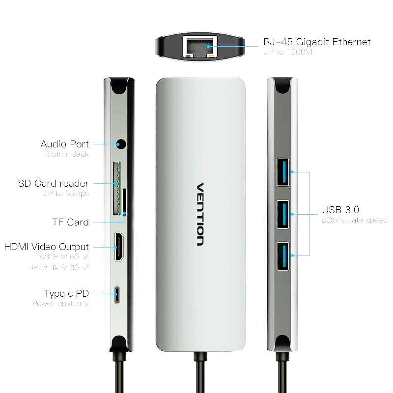USB C HUB Type C HUB to USB 3.0 Thunderbolt 3