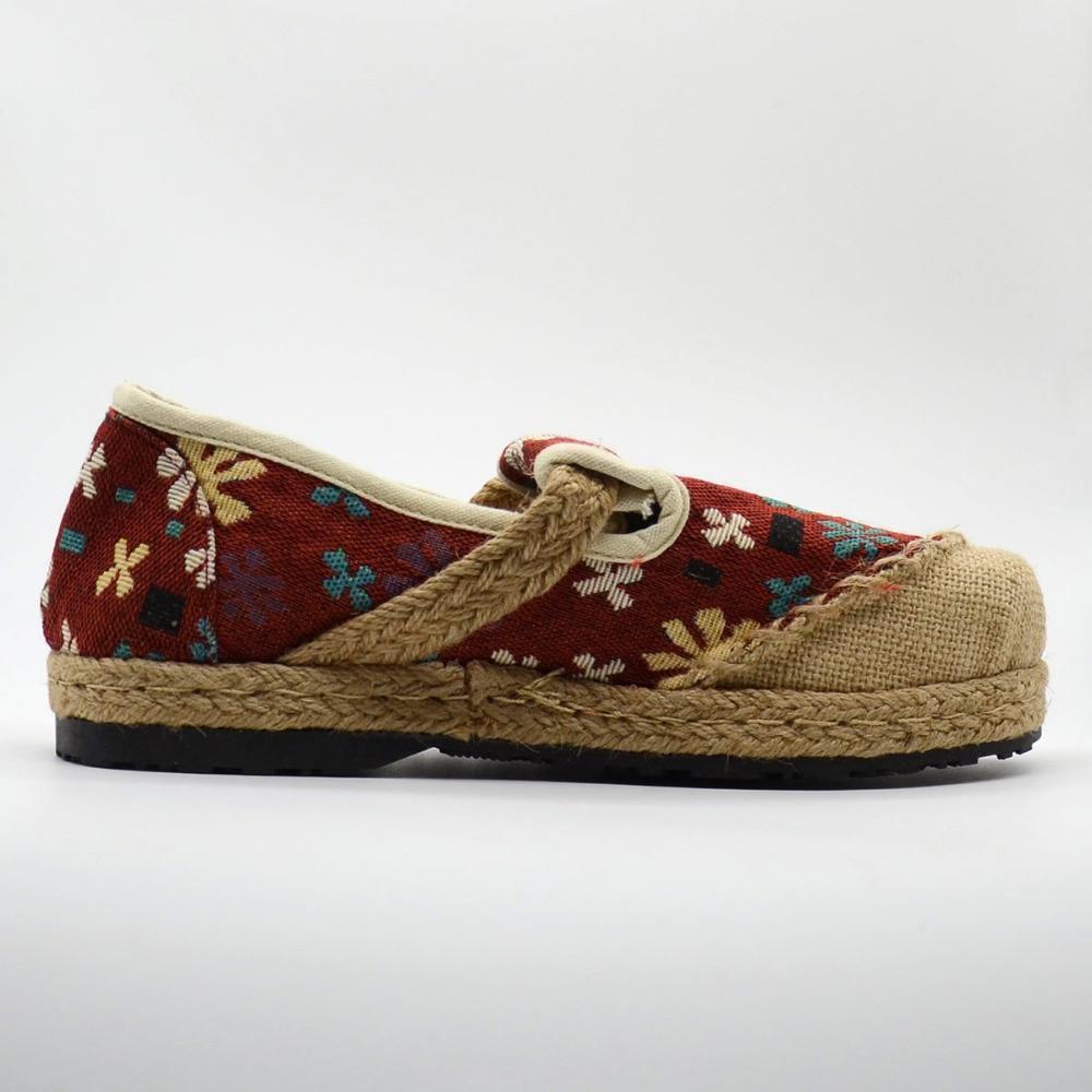 Slowflake Embroidered Women Linen Cotton Espadrilles Loafers