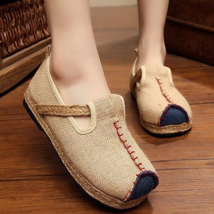 Casual Plain Linen Cotton Loafers
