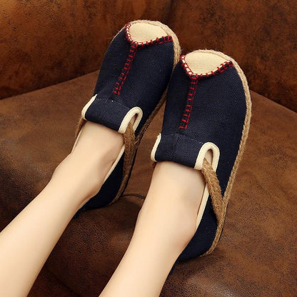 Casual Plain Linen Cotton Loafers