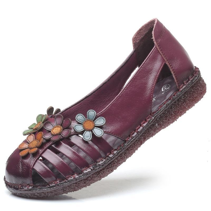 Genuine Leather Ladies Flat  Woman Slip On Casual Loafers