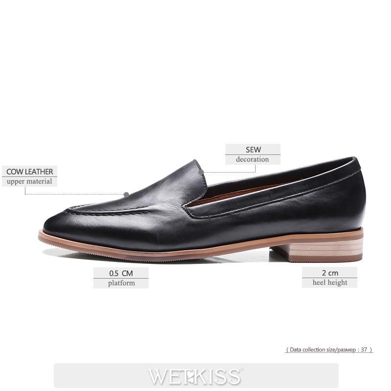 New Arrival Genuine Leather Women Flats Slip On Square Toe Sewing Footwear