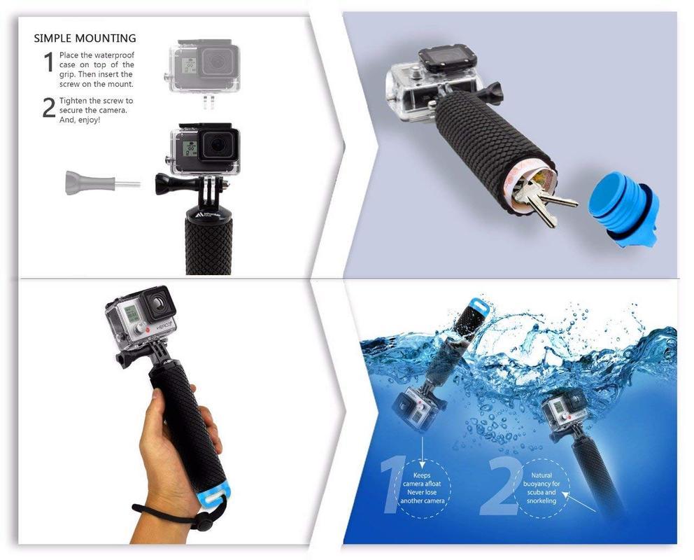 Waterproof Floating Hand Grip For GoPro Camera Hero 7 Session Hero 6 5 4 3+ 2 Water Sport  Action Cameras Handler  accessories