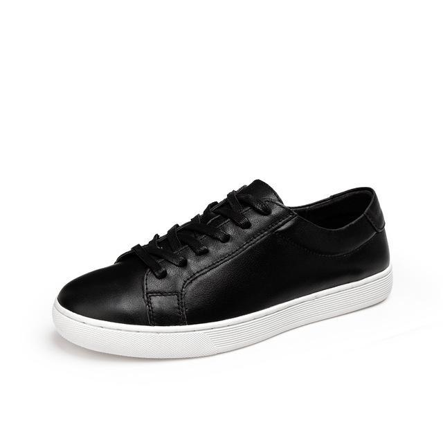 Genuine Leather Women Flats White Soft Soled Pointed Toy Preppy Style Lace Up shoes