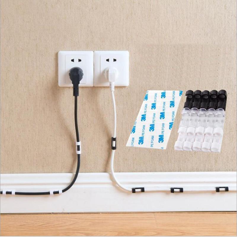 s Wire Cable Clips Organizer Desktop & Workstation Clips Cord Management Holder USB Charging Data Line Cable Winder