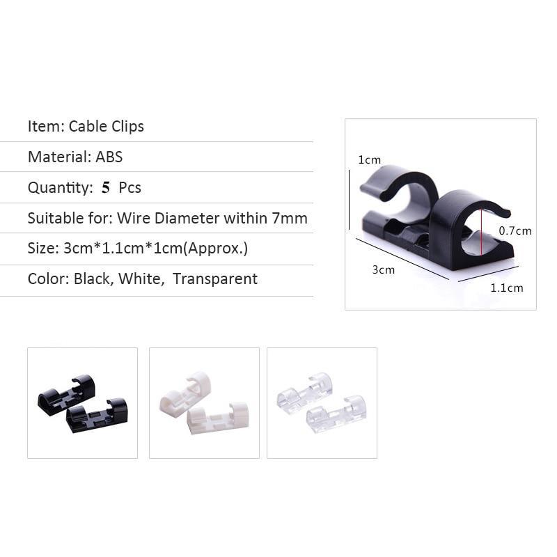 s Wire Cable Clips Organizer Desktop & Workstation Clips Cord Management Holder USB Charging Data Line Cable Winder