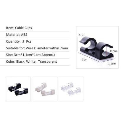 s Wire Cable Clips Organizer Desktop & Workstation Clips Cord Management Holder USB Charging Data Line Cable Winder