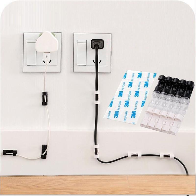 s Wire Cable Clips Organizer Desktop & Workstation Clips Cord Management Holder USB Charging Data Line Cable Winder